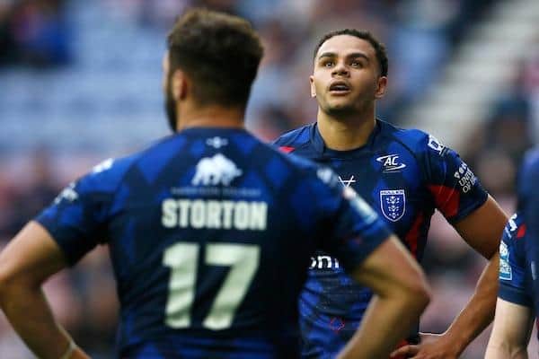 Luis Johnson, right, seen last season when he played for Hull KR. Picture by Ed Sykes/SWpix.com.