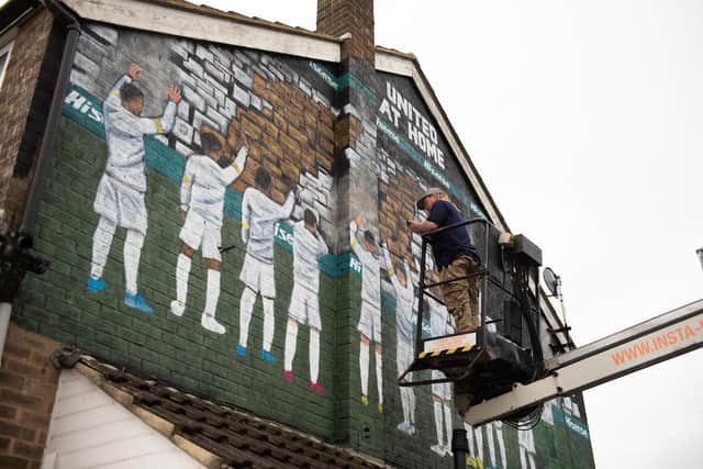 Hisense UK commissioned this United at Home mural to welcome Leeds fans back to Elland Road