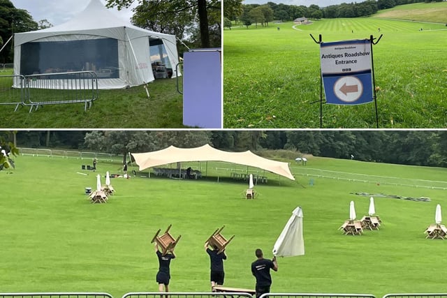 Pictures taken on Saturday showed organisers setting up marquees and making preparations for filming, on fields opposite the park’s popular Lakeside Cafe.