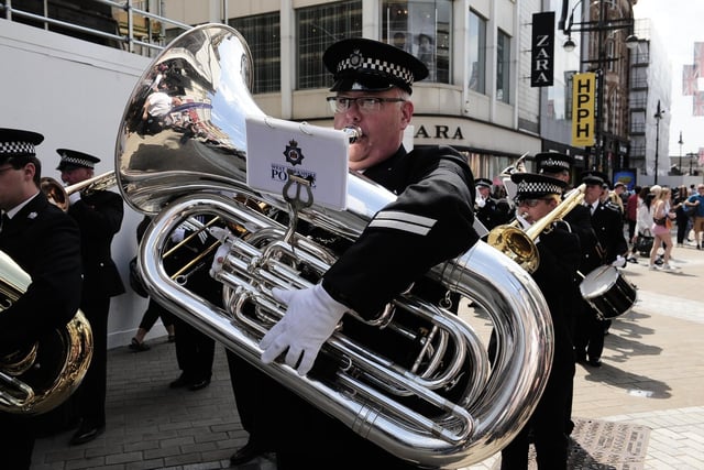 The West Yorkshire Police Band joined in with the celebrations.