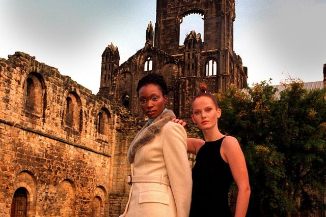 Kirkstall Abbey provided the backdrop top BBC fashion programme, The Clothes Show. Pi ctured are models Dawn Leak (left) and Rebecca Mader before filming.