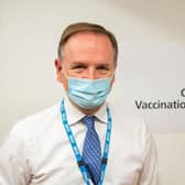 Sir Simon Stevens, chief executive of NHS England, attends the Royal Free Hospital in London to see preparations and meet staff who will be starting the coronavirus vaccination programme (Photo: Dominic Lipinski- WPA Pool/Getty Images)