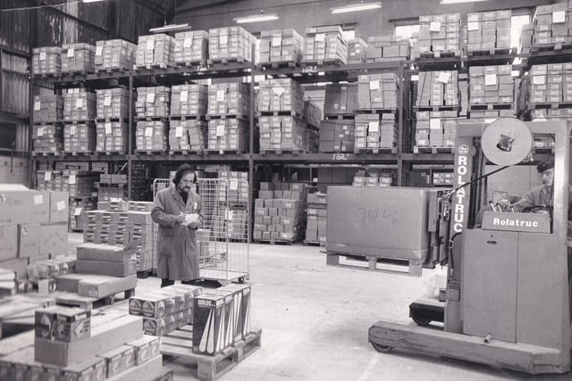 The warehouse at J. Rivlin Ltd in April 1974.
