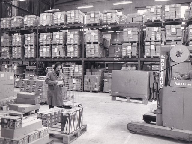 The warehouse at J. Rivlin Ltd in April 1974.