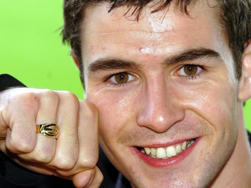 Rhinos full-back Richie Mathers with his Super League winner's ring.