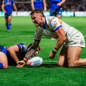 Chris Hankinson's late try levelled the scores and set up Jake Connor's winning conversion as Leeds Rhinos hit back from 16-0 down to beat Wakefield Trinity 24-22. Picture by Alex Whitehead/SWpix.com.