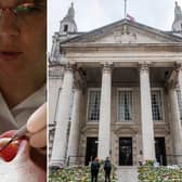 A patient undergoes dental treatment, left, and, right, Leeds Civic Hall, where the meeting took place that heard about astonishing waiting lists in Leeds for dental treatment.