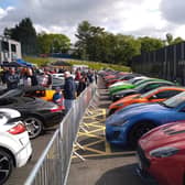 Supercar line-up at a previous Supercars and Coffee event