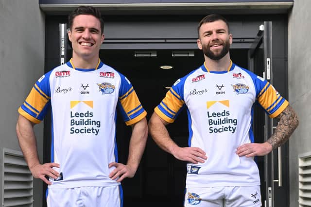 Rhinos signings Brodie Croft and Andy Ackers. Picture by Matthew Merrick/Leeds Rhinos.