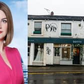 Shannon Martin is the owner of Dotty Bridal and Off The Peg boutiques in Holmfirth (Photo left: BBC)