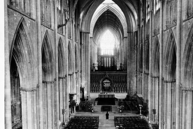 Inside York Minster in April 1961.