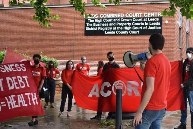 Members of the community-based union Acorn Leeds have previously staged protests calling for further legislation to protect renters.