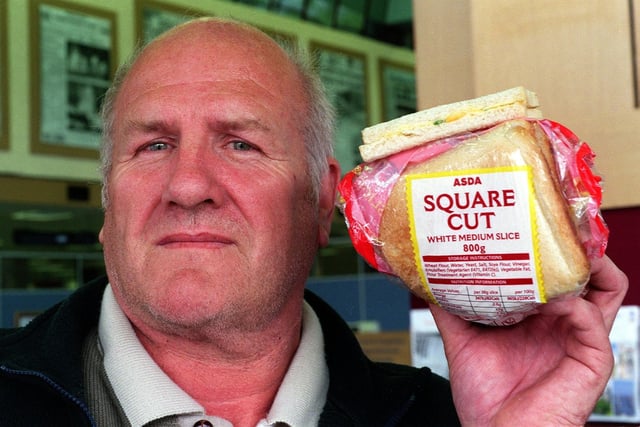 Burley in Wharfedale's Graham Duxbury was an unhappy Asda shopper after finding a needle in a loaf of bread. Pictured in June 1999.