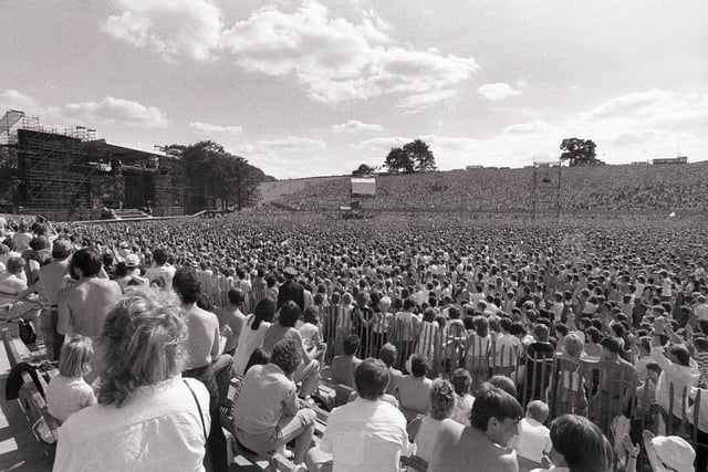 Large queues formed ahead of Bruce Springsteen's Roundhay Park show in July 1985.
