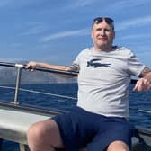 Leeds dad John Granahan, who was diagnosed with Parkinson's at 21, on holiday in Gran Canaria last year when he went on a jet ski