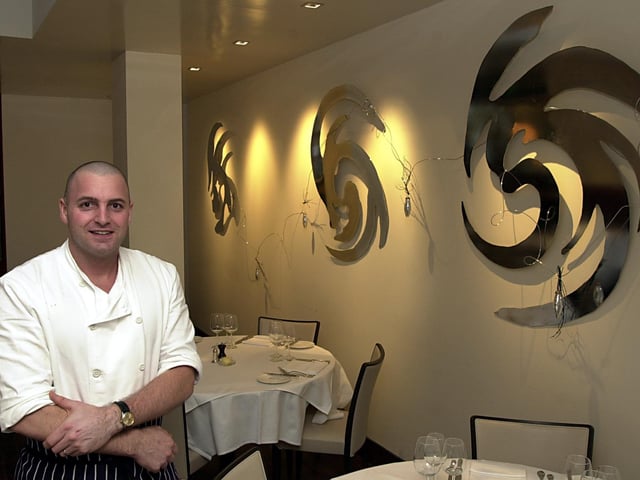 Guellers restaurant, in York Place, Leeds. Pictured is head chef Simon Gueller in the restaurant on December 18, 2001.