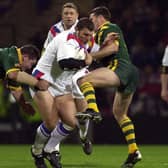 Great Britain's Barrie McDermott in Ashes action against Australia during the second Test at Bolton in 2001. Picture by Ben Duffy/Swpix.com.