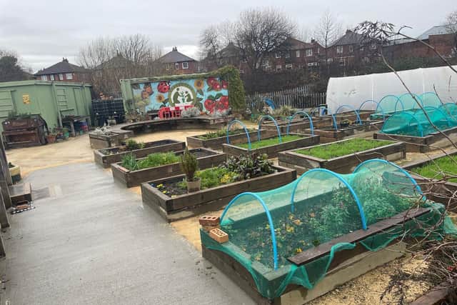 Caddick transforms community garden at Cross Green Growing together