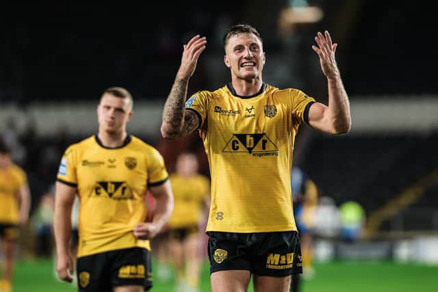 Alex Mellor celebrates Castleford Tigers' win at Hull FC last week. Picture by Alex Whitehead/SWpix.com.
