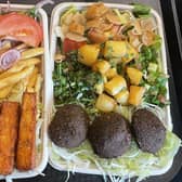 The fries platter, left, alongside the mezze platter at Sqew, in Duncan Street, Leeds.