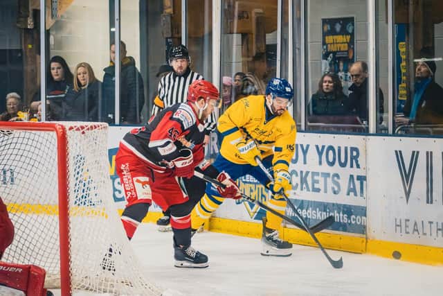 WE MEET AGAIN: Victory has rested with the visitors in the two games so far this season between Leeds Knights and Swindon Wildcats - the NIHL National Cup semi-final may break with that trend. Picture: Rob Halls/Knights Media.
