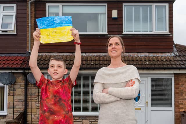 Jack Abrahams of Kippax walked up and down the stairs in his home 1,691 times - the equivalent of the distance in miles between Leeds and Kyiv - to raise funds for the British Red Cross Ukraine appeal.