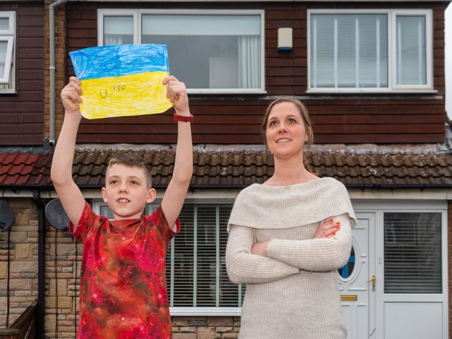 Jack Abrahams of Kippax walked up and down the stairs in his home 1,691 times - the equivalent of the distance in miles between Leeds and Kyiv - to raise funds for the British Red Cross Ukraine appeal.