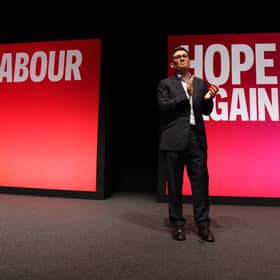 Prime Minister Andy Burnham delivering his keynote speech during the Labour Party Conference at the ACC Liverpool.