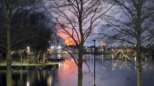 Flames could be seen from miles around.