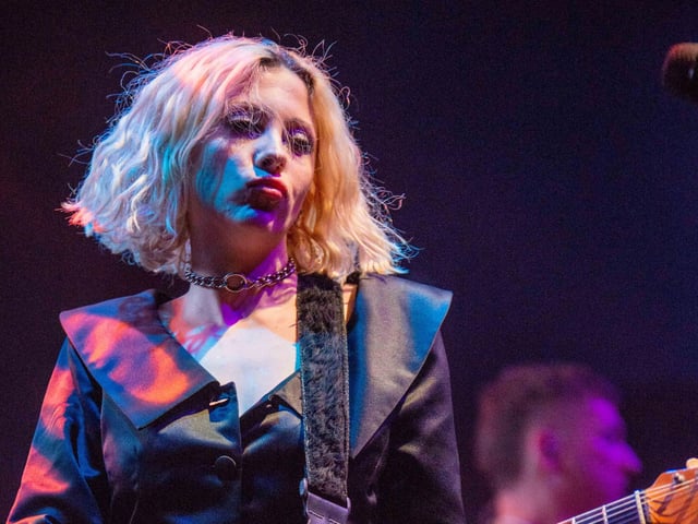 Headliners Pale Waves on stage at The O2 Academy.
