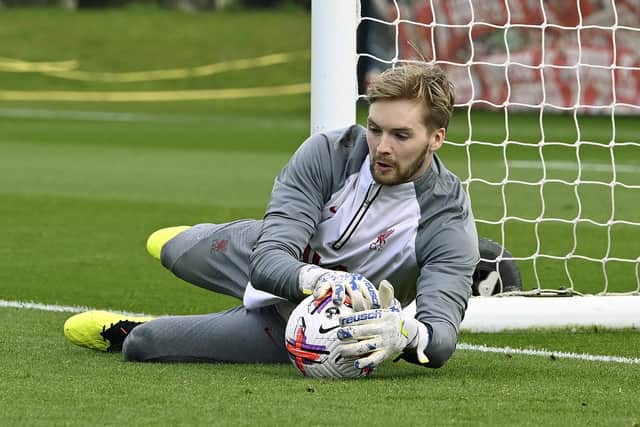 Caoimhin Kelleher of Liverpool during a training session (Photo by Nick Taylor/Liverpool FC/Liverpool FC via Getty Images)