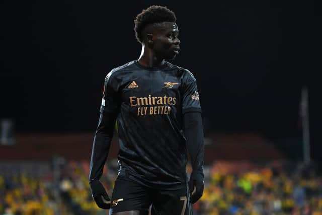 BREAKTHROUGH: Made by Arsenal star Bukayo Saka. Photo by David Lidstrom/Getty Images.
