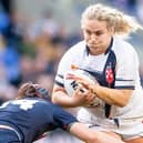 Grace Field in action for England against France last year. Picture by Allan McKenzie/SWpix.com.
