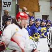 ALMOST THERE: Leeds Knights need just one more win to land a second successive NIHL National league title. Picture: Jacob Lowe/Knights Media.