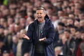 LEEDS, ENGLAND - MARCH 10: Jesse Marsch, Manager of Leeds United reacts during the Premier League match between Leeds United and Aston Villa at Elland Road on March 10, 2022 in Leeds, England.  (Photo by George Wood/Getty Images)