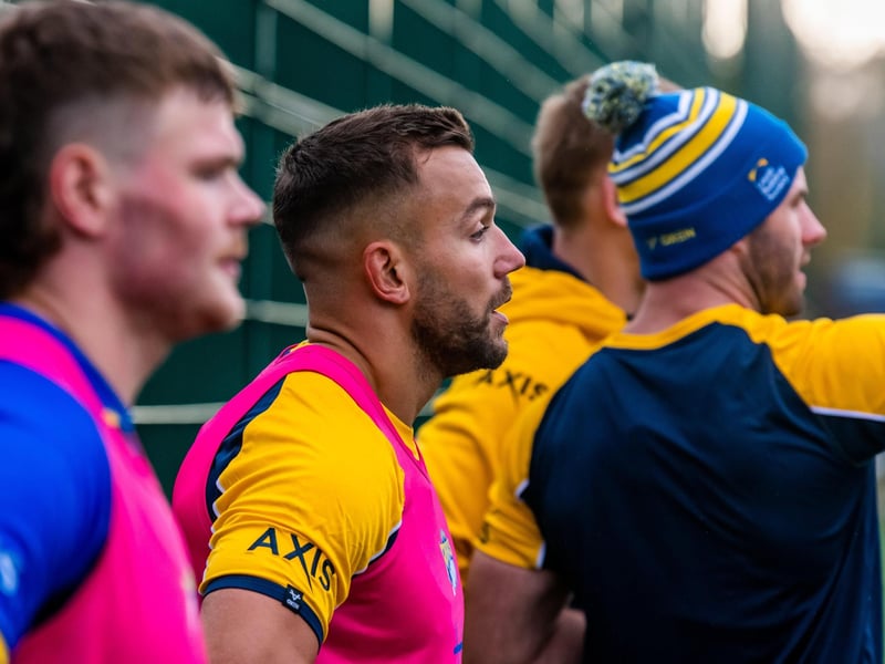 French international, Mickael Goudemand, watches on at his first Rhinos training session this week.