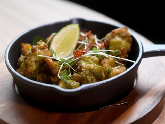 Coriander prawns