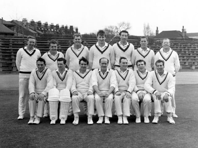 Yorkshire County Cricket Team. Pictured, back row from left, are G A Cope, P Sharpe, A Nicholson, P Stringer, J Waring, J Hampshire, G Boycott. Front row, from left, are D Padgett, J Binks, F Trueman, DB Close, R Illingworth, K Taylor, D Wilson. In 1967 Yorkshire won the championship beating Gloucestershire who had previously won it in 1960, 1962, 1663 and 1966.