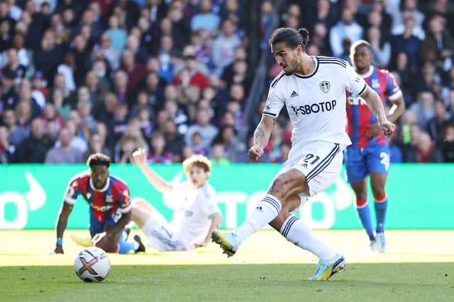 FALSE HOPE: Pascal Struijk fires Leeds United ahead at Crystal Palace only for the Eagles to then hit back to record a 2-1 victory. Photo by Ryan Pierse/Getty Images.