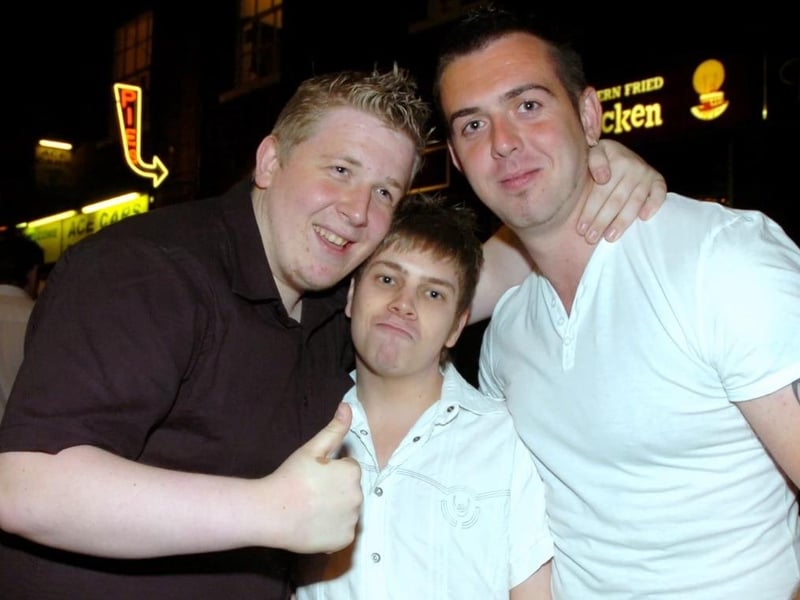 Daz, Lee and Nicky in town on Lee's 22nd birthday,