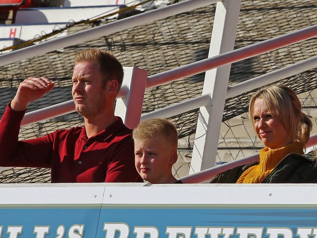 Some of the fans who watched Mansfield's 1-0 defeat at Swindon in 2018.