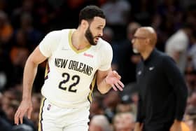 GETTING THEM IN: New Orleans Pelicans star Larry Nance Jr who treated Leeds United fans to pre-match pints at the Old Peacock before Friday night's Championship clash against West Brom at Elland Road. Photo by Christian Petersen/Getty Images.