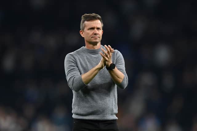 LOOKING FORWARD: Leeds United head coach Jesse Marsch, pictured at Saturday's 4-3 defeat at Tottenham Hotspur. Photo by Justin Setterfield/Getty Images.