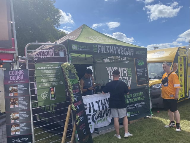 Those avoiding meat are catered for and The Filthy Vegan’s offerings include a ‘famous filthy kebab’.