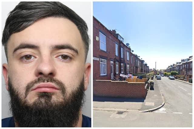 Makin and a gang of masked raiders burst in to the house on Darfield Place in Harehills during terrifying robbery (pics by WYP / Google Maps)