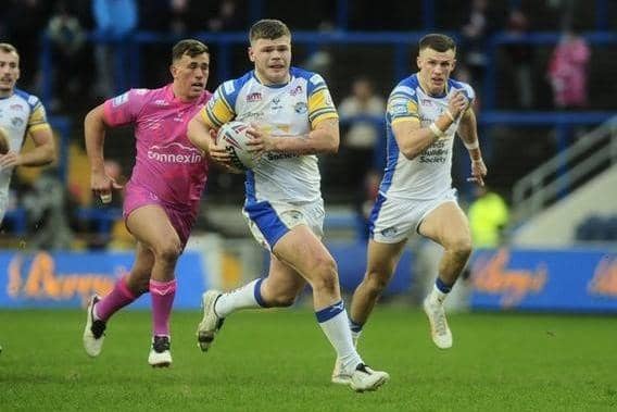 Tom Nicholson-Watton, seen in pre-season action agianst Hull KR, has been included in Leeds Rhinos' 21-man squad for Friday's visit of Huddersfield Giants. Picture by Steve Riding.