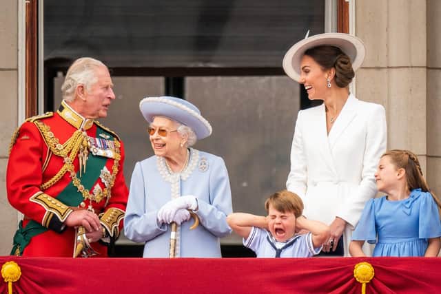 King Charles III, then the Prince of Wales, with Queen Elizabeth II, Prince Louis, the Duchess of Cambridge and Princess Charlotte during this summer's Platinum Jubilee celebrations. Picture: Aaron Chown/PA Wire