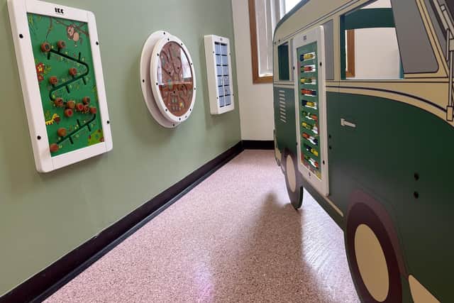 The department has been transformed into a bright, welcoming and engaging space for young patients and their families