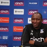Patrick Vieira, coach of Crystal Palace speaks at a press conference after the Pre-Season friendly match between Leeds United and Crystal Palace at Optus Stadium (Photo by Will Russell/Getty Images)