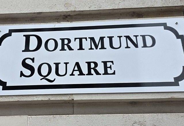 One sign of recent improvements to Dortmund Square in Leeds city centre.